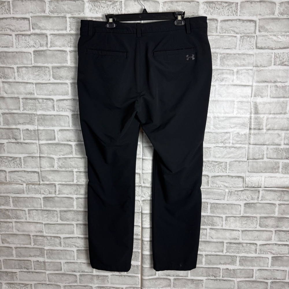 Under Armour Solid Black Regular Fit Straight Leg Performance Chino Pant 38 x 32 - Picture 3 of 10